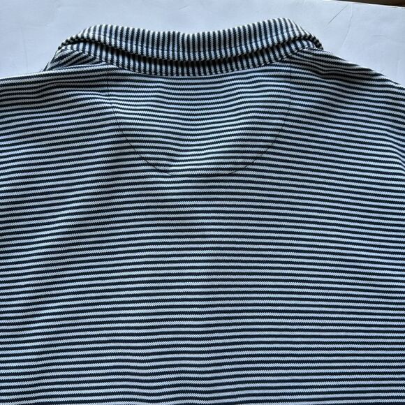 UNTUCKit Men’s XL Polo Shirt Blue Navy Striped‎ Pima Cotton Casual Short Sleeve - Picture 6 of 11